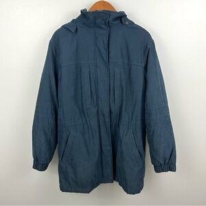Mackintosh Blue Zip-Up Hooded Coat Size Medium Comfy Winter Outdoor